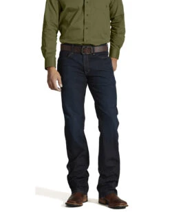Ariat Men's M5 Rebar Dark Wash Low Rise Straight Work Jeans -Aratt Clothing Shop 010J19 N9 P2