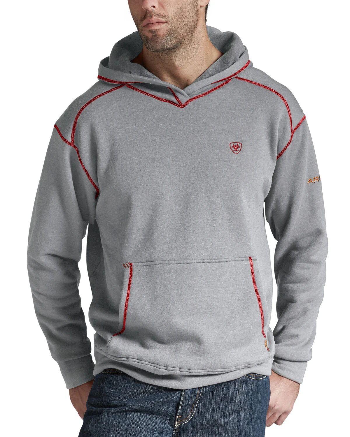 Ariat Men's Flame Resistant Polartec Grey Work Hooded Sweatshirt - Big And Tall 3 Ariat Men's Flame Resistant Polartec Grey Work Hooded Sweatshirt - Big And Tall