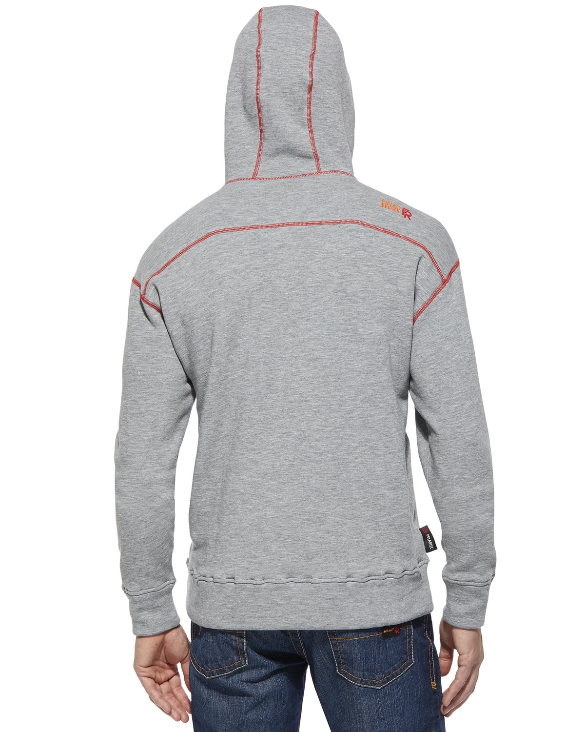 Ariat Men's Flame Resistant Polartec Grey Work Hooded Sweatshirt - Big And Tall 4 Ariat Men's Flame Resistant Polartec Grey Work Hooded Sweatshirt - Big And Tall - Image 2