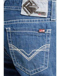 Rock & Roll Denim Men's FR Medium Wash Double Barrel Relaxed Fit Bootcut Jeans -Aratt Clothing Shop 0864K1 88 D2