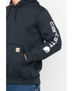 Carhartt Men's Loose Fit Midweight Logo Sleeve Graphic Hooded Sweatshirt -Aratt Clothing Shop 086775 89 D2
