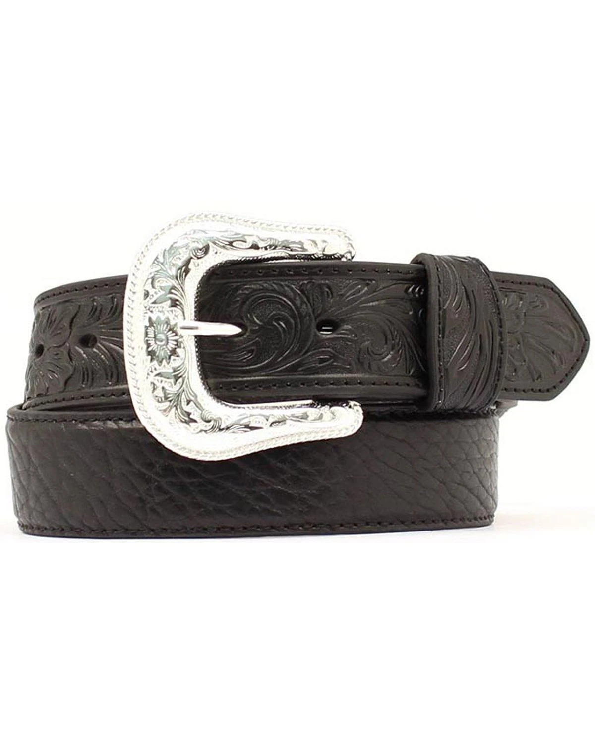 Nocona Bullhide & Tooled Leather Belt 3 Nocona Bullhide & Tooled Leather Belt