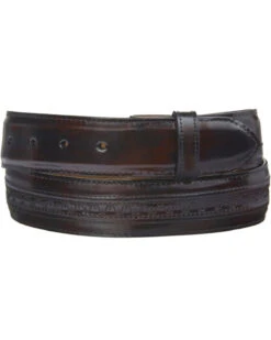 Lucchese Men's Black Cherry Goatskin Leather Belt -Aratt Clothing Shop 120W13 87 P2