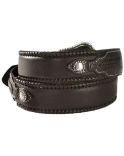 Nocona Men's Top Hand Lace Edge Concho Western Belt -Aratt Clothing Shop 120X33 89 P2