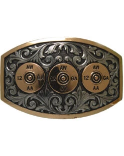 AndWest Men's Vintage Silver Masterson Shotgun Shell Belt Buckle