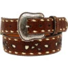 Nocona Men's Lacing Embossed Floral Contrast Western Belt -Aratt Clothing Shop 2000211814 280 P1