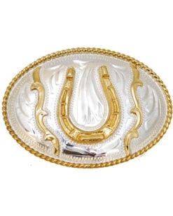 Western Express Men's Silver Small German Horseshoe Belt Buckle