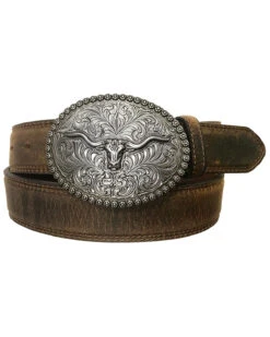 Cody James Men's Longhorn Berry Edge Buckle Belt