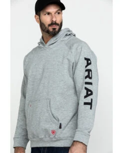 Ariat Men's FR Primo Fleece Logo Hooded Work Sweatshirt