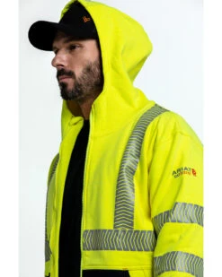Ariat Men's FR Hi-Vis Full Zip Hooded Work Jacket - Big -Aratt Clothing Shop 2000281962 730 P5