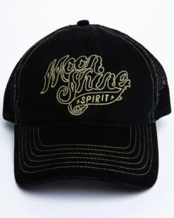 Moonshine Spirit Men's White On Black Logo Print Mesh Ball Cap -Aratt Clothing Shop 2000291209 001 P4