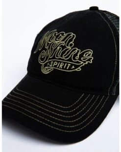 Moonshine Spirit Men's White On Black Logo Print Mesh Ball Cap -Aratt Clothing Shop 2000291209 001 P6