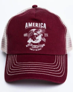 Cody James Men's Burgundy America Free Patch Mesh Ball Cap -Aratt Clothing Shop 2000296730 640 P4