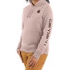 Carhartt Women's Clarkburg Heather Smoke Rose Midweight Logo Sleeve Graphic Work Sweatshirt -Aratt Clothing Shop 2000308671 600 P1