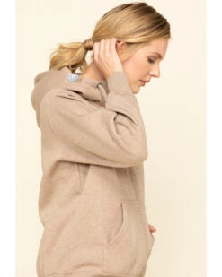 Ariat Women's Dark Oatmeal Heather Rebar Skill Set Zip Hooded Pullover -Aratt Clothing Shop 2000322227 104 P5