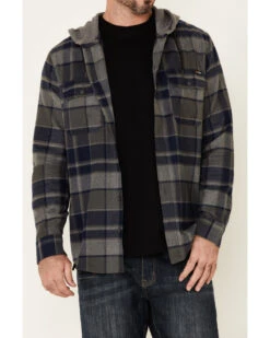 Hawx Men's Dark Gray Townsend Plaid Hooded Long Sleeve Flannel Work Shirt -Aratt Clothing Shop 2000325323 021 P3