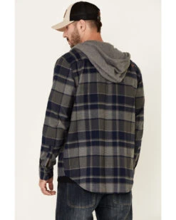 Hawx Men's Dark Gray Townsend Plaid Hooded Long Sleeve Flannel Work Shirt -Aratt Clothing Shop 2000325323 021 P5