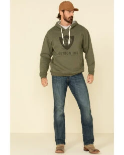 Stetson Men's Green Eagle In Shield Graphic Hooded Sweatshirt 9 Stetson Men's Green Eagle In Shield Graphic Hooded Sweatshirt -Aratt Clothing Shop 2000327706 020 P3