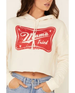 Country Deep Women's Mama Tried Graphic Cropped Hooded Sweatshirt -Aratt Clothing Shop 2000333441 103 P4