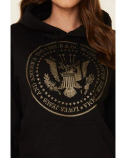 Ruby's Rubbish Women's She's A Good Girl USA Seal Graphic Hooded Sweatshirt -Aratt Clothing Shop 2000337415 001 P3