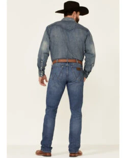 Wrangler Retro Premium Men's Harrick Dark Wash Stretch Slim Straight Jeans -Aratt Clothing Shop 2000342091 400 P4