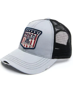 Moonshine Spirit Men's Country Music & Beer Flag Patch Mesh-Back Ball Cap