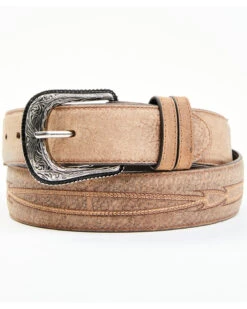 Moonshine Spirit Men's Brown Southwestern Stitched Leather Belt