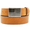 Hawx Men's Tan American Flag Plaque Belt