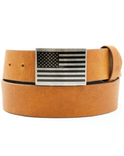 Hawx Men's Tan American Flag Plaque Belt