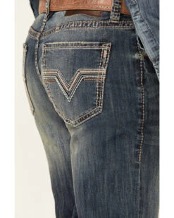 Rock & Roll Denim Men's Double Barrel Dark Vintage Wash Stretch Relaxed Straight Jeans -Aratt Clothing Shop 2000345007 400 P4