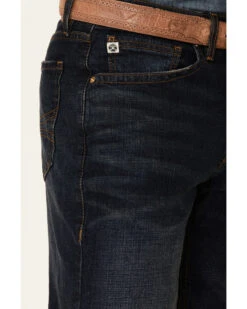 Rock & Roll Denim Men's Hooey Double Barrel Dark Vintage Stretch Relaxed Stackable Bootcut Jeans -Aratt Clothing Shop 2000345010 400 P4