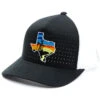 Oil Field Hats Men's Black & White Texas State Sunset Patch Golf Mesh-Back Ball Cap -Aratt Clothing Shop 2000346215 001 P1