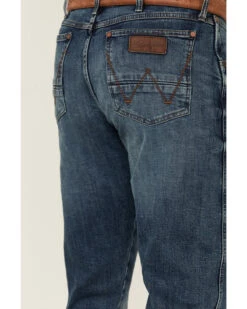 Wrangler Retro Men's Hereford Medium Wash Stretch Slim Straight Jeans -Aratt Clothing Shop 2000346855 400 P4