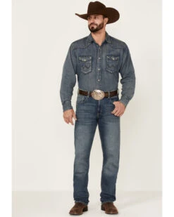 Wrangler 20X Men's No.44 Ember Dark Wash Stretch Slim Straight Jeans - Long