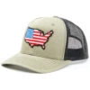 Oil Field Hats Men's Loden & Black American Flag US Patch Mesh-Back Ball Cap -Aratt Clothing Shop 2000350292 341 P1