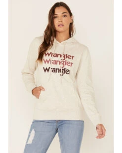 Wrangler Women's Multi Stacked Logo Shirttail Pullover Hoodie