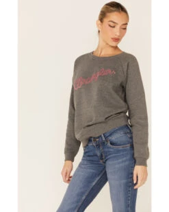 Wrangler Women's Western Knit Long Sleeve Pullover Sweatshirt