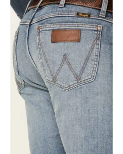 Wrangler Retro Green Men's Gralin Light Wash Stretch Slim Straight Jeans -Aratt Clothing Shop 2000350746 400 P3