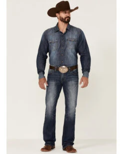 Rock & Roll Denim Men's Medium Wash Pistol Regular Bootcut Jeans -Aratt Clothing Shop 2000351103 400 P3