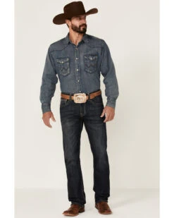 Rock & Roll Denim Men's Vintage Dark Revolver Stretch Slim Straight Jeans -Aratt Clothing Shop 2000351108 400 P3