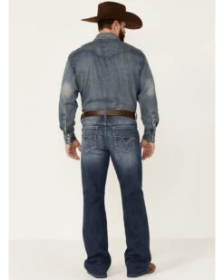Cody James Men's Double Kicker Medium Dark Wash Stretch Relaxed Bootcut Jeans -Aratt Clothing Shop 2000351797 400 P3