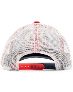 Justin Men's Navy Red & White Embroidered Flag Logo Mesh-Back Ball Cap -Aratt Clothing Shop 2000353914 410 P3