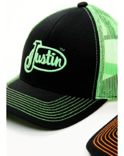 Justin Men's Assorted Embroidered Neon Logo Mesh Back Trucker Cap 8 Justin Men's Assorted Embroidered Neon Logo Mesh Back Trucker Cap -Aratt Clothing Shop 2000353917 900 P3