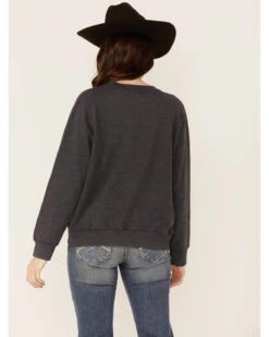 Paramount Network's Yellowstone Women's Charcoal Mineral Wash Steerhead Graphic Raglan Sweatshirt -Aratt Clothing Shop 2000356682 022 P3