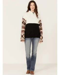 Paramount Network's Yellowstone Women's Mauve Southwestern Sleeve Hoodie Pullover -Aratt Clothing Shop 2000356684 661 P4