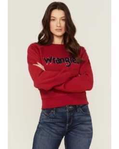 Wrangler Women's Chenille Logo Cropped Sweatshirt