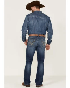 Rock 47 By Wrangler Men's Edmond Medium Wash Stretch Slim Bootcut Jeans -Aratt Clothing Shop 2000359727 414 P3