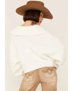 Revel Women's Sierra Collar Knit Long Sleeve Pullover Sweatshirt -Aratt Clothing Shop 2000360280 100 P4