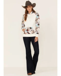 Hooey Women's Modern Colorblock Geo Print Pullover Hooded Sweater 9 Hooey Women's Modern Colorblock Geo Print Pullover Hooded Sweater -Aratt Clothing Shop 2000360944 110 P4