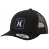 Hurley Men's Black On Black Utah Embroidered Logo Mesh-Back Trucker Hat -Aratt Clothing Shop 2000362191 001 P1